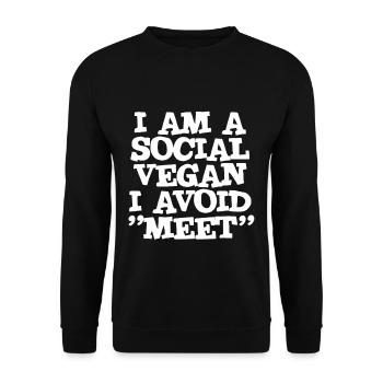 Je suis un végétalien social que j’évite de rencontrer - Sweat-shirt Unisexe - noir - Devant - Alina (178cm) & Michal (187cm)