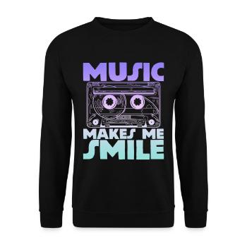 Music Makes Me Smile 4 - Unisex Sweatshirt - black - Front - Alina (178cm) & Michal (187cm)