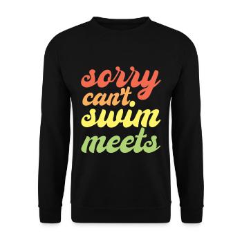 Sorry Can't, Swim Meets - Unisex Pullover - Schwarz - Vorne - Alina (178cm) & Michal (187cm)