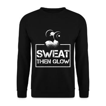 Sweat Then Glow 3 - Unisex Pullover - Schwarz - Vorne - Alina (178cm) & Michal (187cm)