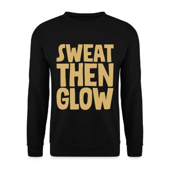 Sweat Then Glow - Unisex Pullover - Schwarz - Vorne - Alina (178cm) & Michal (187cm)