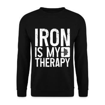 Iron Is My Therapy 7 - Unisex Sweatshirt - black - Front - Alina (178cm) & Michal (187cm)