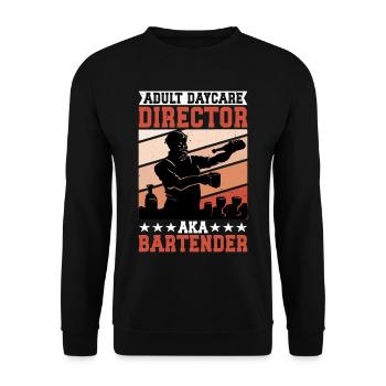 Adult Daycare Director aka Bartender 2 - Unisex Sweatshirt - black - Front - Alina (178cm) & Michal (187cm)