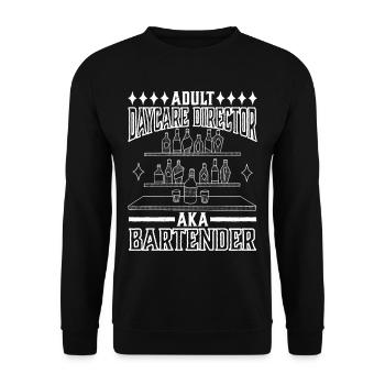Adult Daycare Director aka Bartender 3 - Unisex Sweatshirt - black - Front - Alina (178cm) & Michal (187cm)