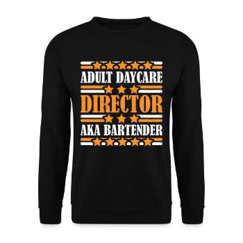 Adult Daycare Director aka Bartender 4 - Unisex Sweatshirt - black - Front - Alina (178cm) & Michal (187cm)