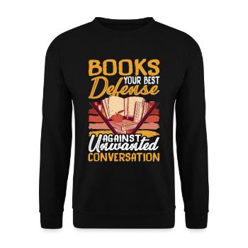 Les livres, la meilleure défense contre les conversations indésirables3 - Sweat-shirt Unisexe - noir - Devant - Alina (178cm) & Michal (187cm)