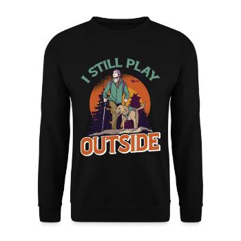 I Still Play Outside 2 - Unisex Sweatshirt - black - Front - Alina (178cm) & Michal (187cm)