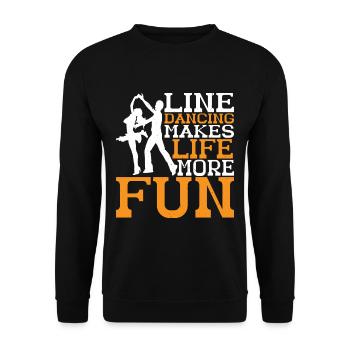 Line Dancing Makes Life More Fun 3 - Unisex Sweatshirt - black - Front - Alina (178cm) & Michal (187cm)