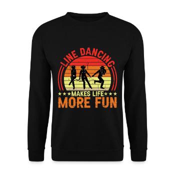 Line Dancing Makes Life More Fun 2 - Unisex Sweatshirt - black - Front - Alina (178cm) & Michal (187cm)
