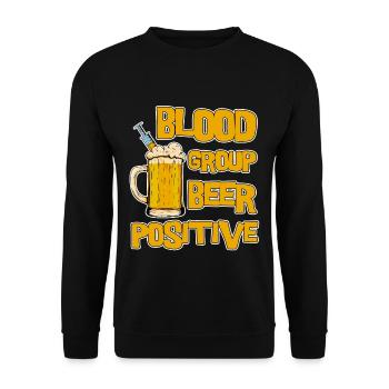 Blood Group Beer Positive 2 - Unisex Sweatshirt - black - Front - Alina (178cm) & Michal (187cm)