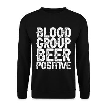 Blood Group Beer Positive 3 - Unisex Sweatshirt - black - Front - Alina (178cm) & Michal (187cm)