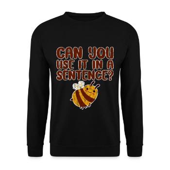 Can You Use It In A Sentence 3 - Unisex Pullover - Schwarz - Vorne - Alina (178cm) & Michal (187cm)