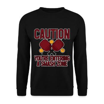 Caution You're Entering A Smash Zone 3 - Unisex Sweatshirt - black - Front - Alina (178cm) & Michal (187cm)