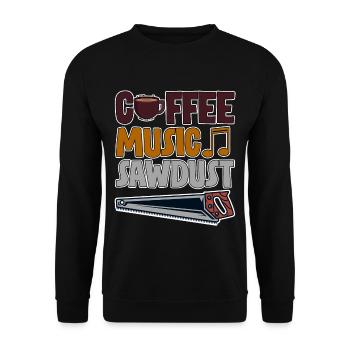 Coffee Music Sawdust 4 - Unisex Sweatshirt - black - Front - Alina (178cm) & Michal (187cm)