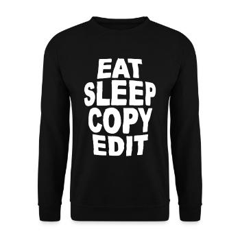 Eat Sleep Copy Edit - Unisex Sweatshirt - black - Front - Alina (178cm) & Michal (187cm)