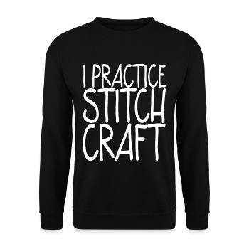 I Practice Stitch Craft - Unisex Pullover - Schwarz - Vorne - Alina (178cm) & Michal (187cm)