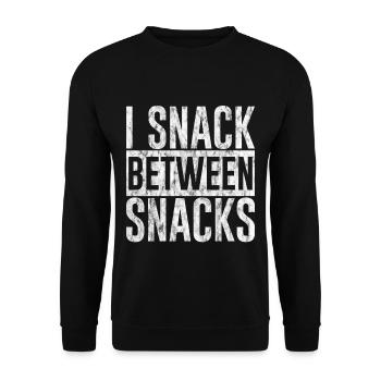 I Snack Between Snacks 3 - Unisex Sweatshirt - black - Front - Alina (178cm) & Michal (187cm)