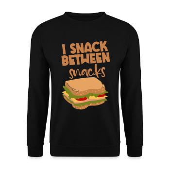 I Snack Between Snacks 2 - Unisex Sweatshirt - black - Front - Alina (178cm) & Michal (187cm)