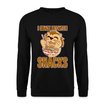 I Snack Between Snacks 4 - Unisex Sweatshirt - black - Front - Alina (178cm) & Michal (187cm)