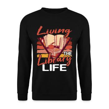 Living The Library Life 2 - Unisex Sweatshirt - black - Front - Alina (178cm) & Michal (187cm)