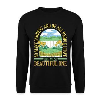 J’ai le plus beau jardin - Sweat-shirt Unisexe - noir - Devant - Alina (178cm) & Michal (187cm)