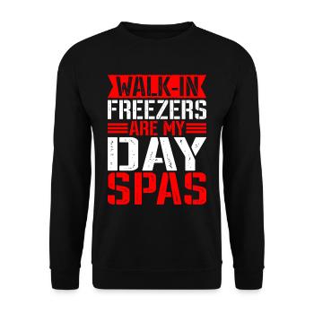 Les congélateurs-chambres sont mes spas de jour - Sweat-shirt Unisexe - noir - Devant - Alina (178cm) & Michal (187cm)