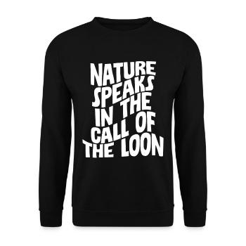 Nature Speaks In The Call Of The Loon 4 - Unisex Pullover - Schwarz - Vorne - Alina (178cm) & Michal (187cm)