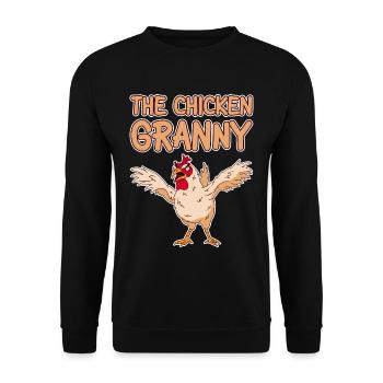 The Chicken Granny 2 - Unisex Pullover - Schwarz - Vorne - Alina (178cm) & Michal (187cm)