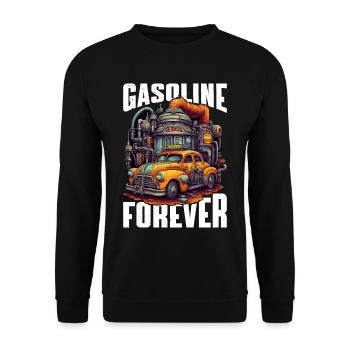 Gasoline Forever 10 - Unisex Sweatshirt - black - Front - Alina (178cm) & Michal (187cm)