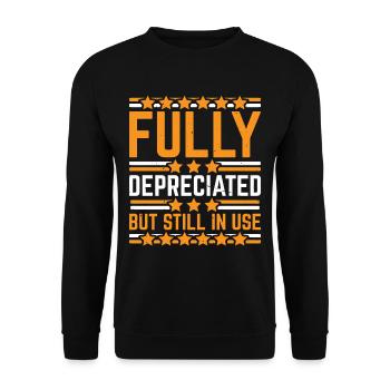 Fully Depreciated But Still In Use 15 - Unisex Pullover - Schwarz - Vorne - Alina (178cm) & Michal (187cm)
