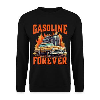 Gasoline Forever 9 - Unisex Sweatshirt - black - Front - Alina (178cm) & Michal (187cm)
