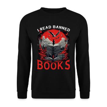J’ai lu des livres interdits 64 - Sweat-shirt Unisexe - noir - Devant - Alina (178cm) & Michal (187cm)