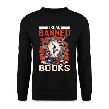 J’ai lu des livres interdits 65 - Sweat-shirt Unisexe - noir - Devant - Alina (178cm) & Michal (187cm)