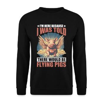 I Was Told There Would Be Flying Pigs 23 - Unisex Pullover - Schwarz - Vorne - Alina (178cm) & Michal (187cm)