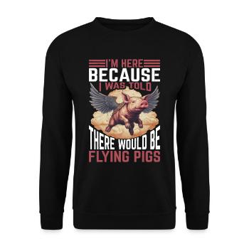 On m’a dit qu’il y aurait des cochons volants 24 - Sweat-shirt Unisexe - noir - Devant - Alina (178cm) & Michal (187cm)
