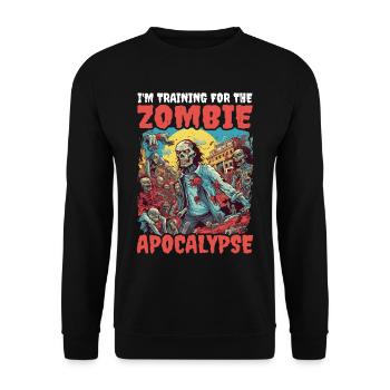 Je m’entraîne pour l’apocalypse zombie 15 - Sweat-shirt Unisexe - noir - Devant - Alina (178cm) & Michal (187cm)
