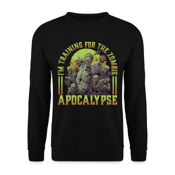 Je m’entraîne pour l’apocalypse zombie 16 - Sweat-shirt Unisexe - noir - Devant - Alina (178cm) & Michal (187cm)