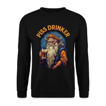 Piss Drinker 39 - Unisex Pullover - Schwarz - Vorne - Alina (178cm) & Michal (187cm)