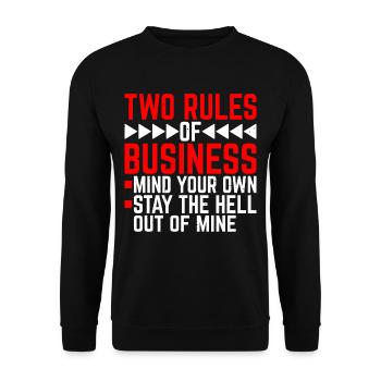Deux règles d’affaires, faites attention à vos propres 13 - Sweat-shirt Unisexe - noir - Devant - Alina (178cm) & Michal (187cm)