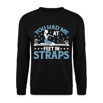 You Had Me At Feet In Straps 21 - Unisex Pullover - Schwarz - Vorne - Alina (178cm) & Michal (187cm)