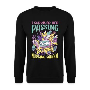 I Survived Her Passing Nursing School 26 - Unisex Sweatshirt - black - Front - Alina (178cm) & Michal (187cm)