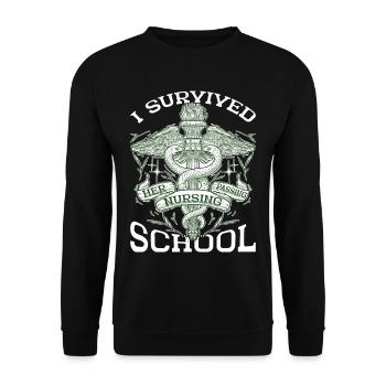 I Survived Her Passing Nursing School 28 - Unisex Sweatshirt - black - Front - Alina (178cm) & Michal (187cm)