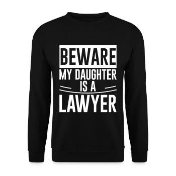 Beware My Daughter Is A Lawyer 2 - Unisex Sweatshirt - black - Front - Alina (178cm) & Michal (187cm)