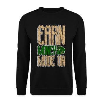 Earn Money Mode On 3 - Unisex Pullover - Schwarz - Vorne - Alina (178cm) & Michal (187cm)
