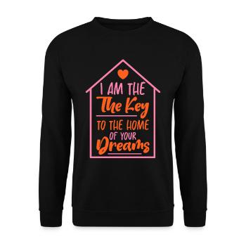 Je suis la clé de la maison de vos rêves 2 - Sweat-shirt Unisexe - noir - Devant - Alina (178cm) & Michal (187cm)