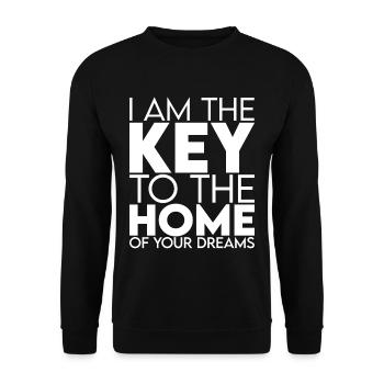 Je suis la clé de la maison de vos rêves - Sweat-shirt Unisexe - noir - Devant - Alina (178cm) & Michal (187cm)