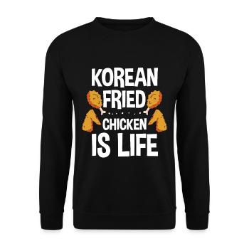 Korean Fried Chicken Is Life 4 - Unisex Sweatshirt - black - Front - Alina (178cm) & Michal (187cm)