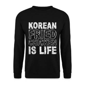 Korean Fried Chicken Is Life 3 - Unisex Sweatshirt - black - Front - Alina (178cm) & Michal (187cm)
