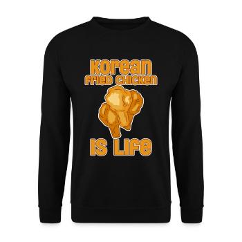 Korean Fried Chicken Is Life 2 - Unisex Sweatshirt - black - Front - Alina (178cm) & Michal (187cm)
