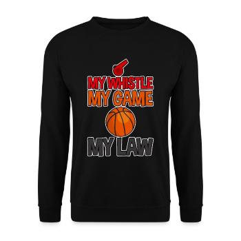 My Whistle My Game My Law 2 - Unisex Sweatshirt - black - Front - Alina (178cm) & Michal (187cm)